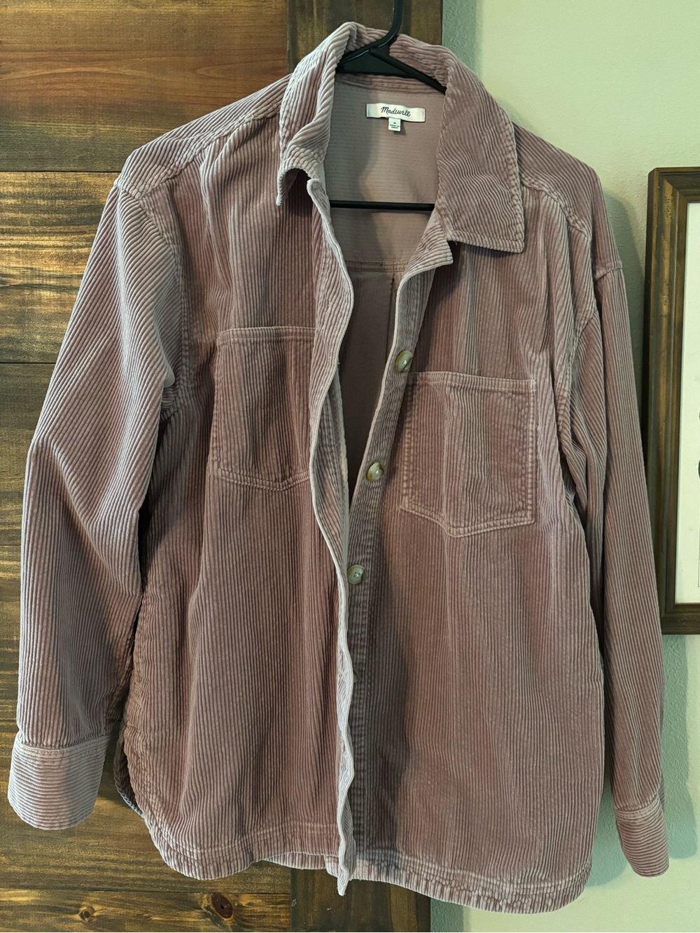 Madewell Corduroy Kentwood Oversized Shirt Jacket in Pale Thistle size M - Picture 7 of 12